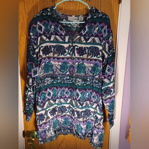 1990s Floral Button Up Shirt